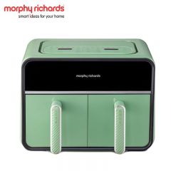 摩飞（Morphyrichards） 空气炸锅 家用8L大容量可视双炸篮多功能空气炸烤箱 炸薯条鸡翅机MR8100薄荷绿
