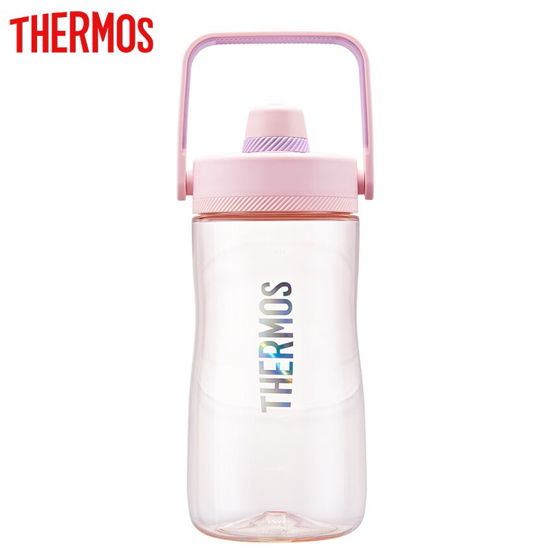 膳魔师（THERMOS） TCSP-1200 PK波波桶Tritan大容量水杯运动健身水壶户外露营旅行杯子粉色 1200ml