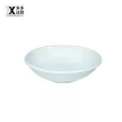 乡乡达厨 纯白陶瓷圆盘小碟子小味碟小菜吐骨碟饭店早餐店4.5英10.2CM5个
