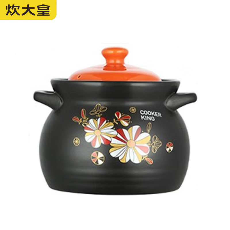 炊大皇（COOKER KING） TCXW6003 砂锅陶瓷煲汤家用燃气煤气灶专用大容量耐高温煲汤锅沙锅陶瓷锅 6L 防溢锅 炖整鸡