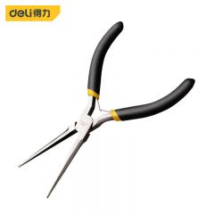 得力（deli） 沾塑柄迷你针嘴钳高碳钢针型尖嘴钳长嘴钳电子钳6英寸 DL103006