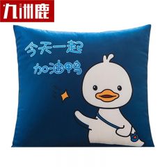 九洲鹿 JZBZ34抱枕办公室午睡沙发床头卡通靠垫可爱卡通加油鸭蓝45*45cm