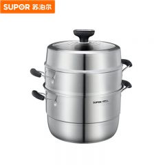 苏泊尔（SUPOR） SZ28VA1巧易取不串味三层蒸锅304不锈钢高拱盖28cm复底通用