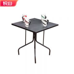 悦山 铝脚碳钢方台户外露天茶台奶茶店茶桌咖啡桌休闲桌