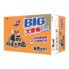 康师傅 大食桶番茄鸡蛋牛肉面112g*12桶/箱 泡面桶装速食 （1000箱起发）