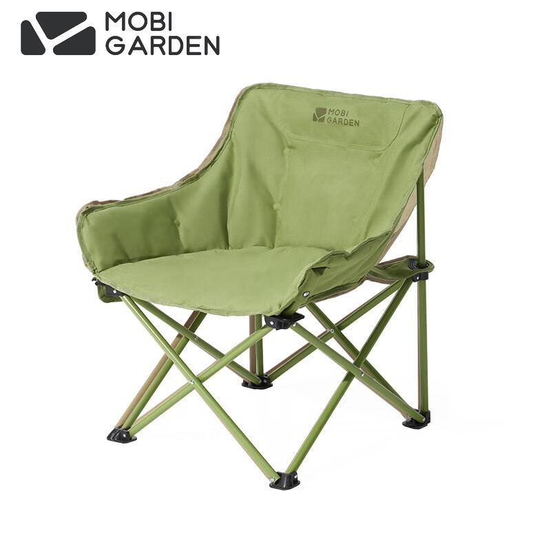 牧高笛（MOBIGARDEN） 月亮椅户外露营便携靠背钓鱼椅懒人椅家庭休闲折叠椅【夹棉款】月桂叶