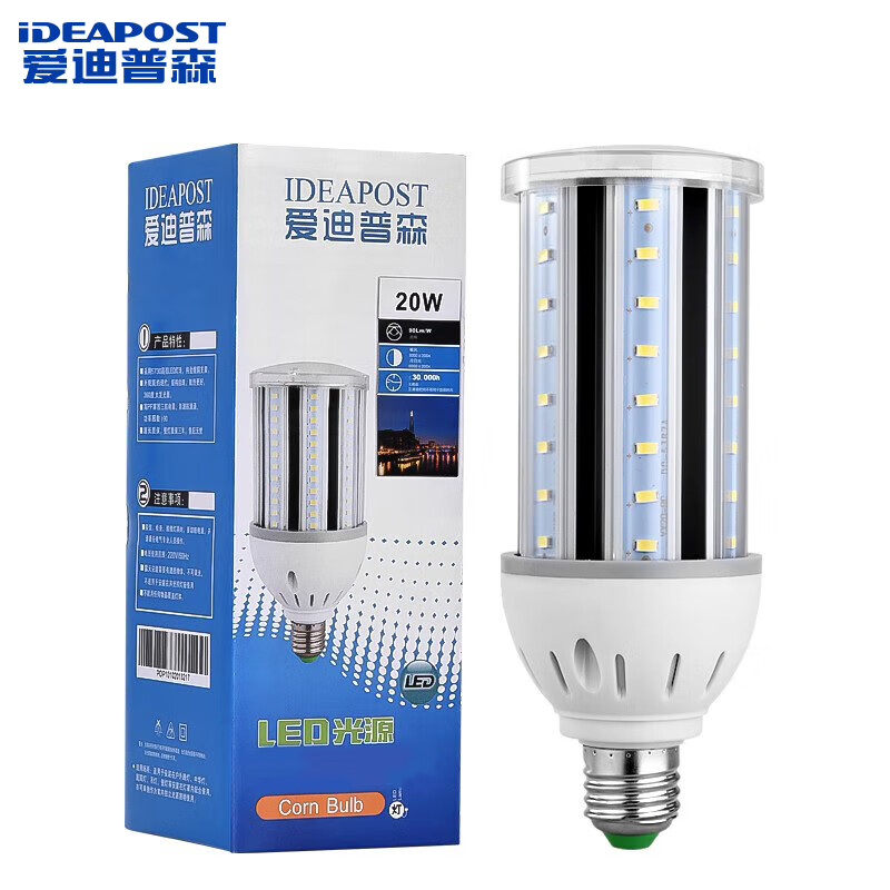 爱迪普森（IDEAPOST）AD-LCYM020-20W/3000K暖光 led灯 泡玉米灯泡 路灯 庭院灯泡 e27螺口