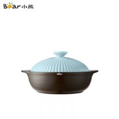 小熊（Bear） 砂锅 CP-G0054蓝色砂锅 宽口煲仔饭炖锅耐高温干烧不裂2.5L 煲汤沙锅燃气灶陶瓷锅