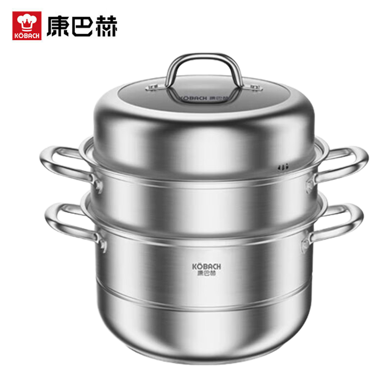 康巴赫（KBH） 蒸锅304不锈钢蒸笼大容量蒸包子馒头复合底汤锅蒸煮两用锅 KBH32TB1