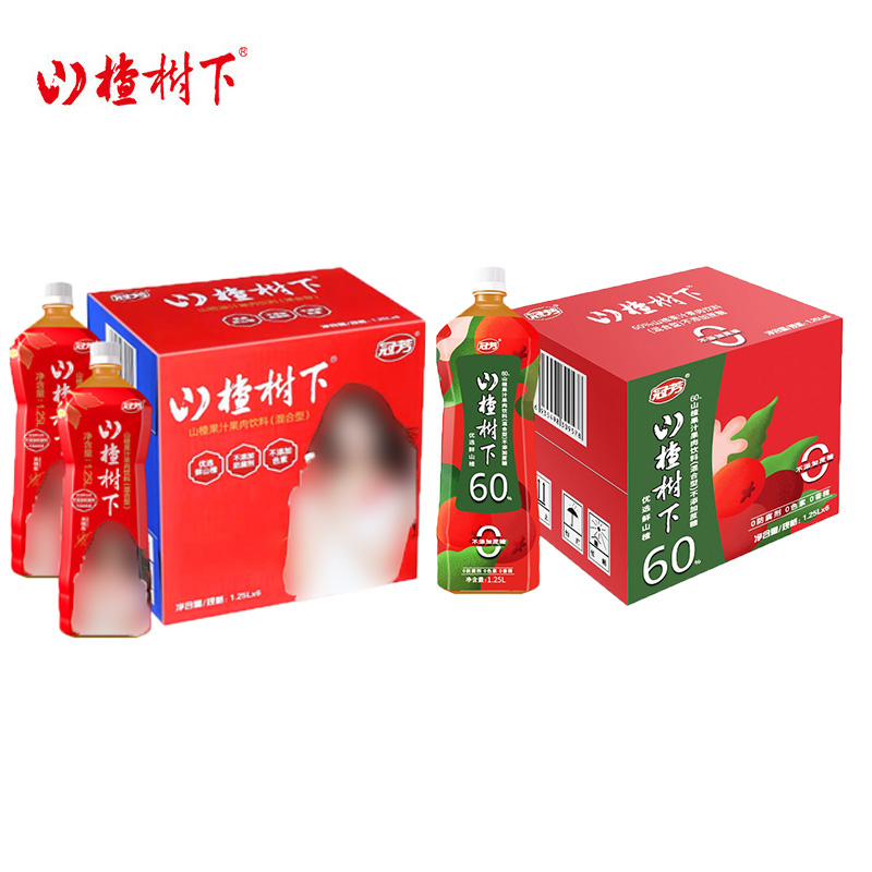 冠芳 山楂树下 1.25L*6大瓶装+1.25L*6不添加蔗糖款 果汁山楂汁饮料优惠组合装囤货装家庭聚会聚餐健康饮品伴手礼 整箱