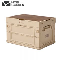 牧高笛（MOBIGARDEN） NX23685004睿纳折叠收纳箱户外露营野餐带桌板折叠储物箱50L和风沙