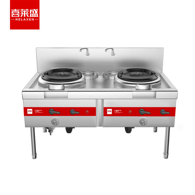 喜莱盛（XLS） SZCT28-21ZB商用燃气广式天然气猛火灶带熄火保护加厚不锈钢1.0mm铸钢炉膛工程款双炒一温