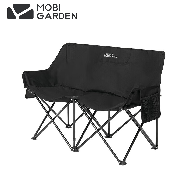 牧高笛（MOBIGARDEN） 月亮椅户外露营便携靠背钓鱼椅懒人椅家庭休闲折叠椅双人曜石黑