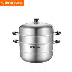 苏泊尔（SUPOR） 蒸锅 304不锈钢家用蒸煮两用双层大尺寸蒸锅 燃气电磁炉通用 SZ28C1双层28cm拱形盖