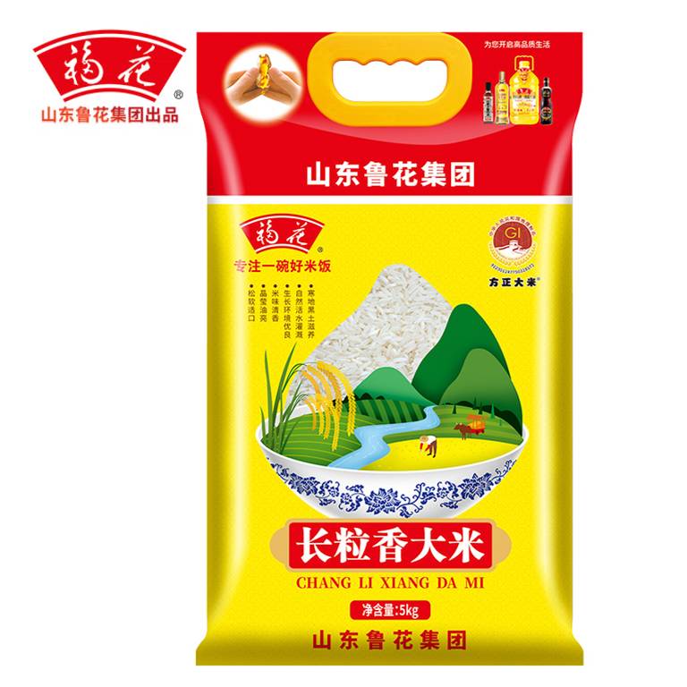 福花 东北大米 鲁花集团出品 厨房餐饮 东北大米 长粒香米5kg