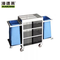 漫德莱 布草车加厚不锈钢双边 小轮