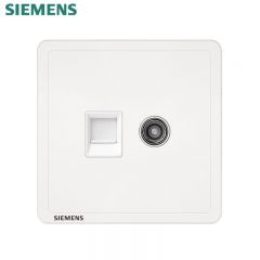 西门子（SIEMENS） 5UH14353NC01 电视+电脑插座 家用墙面插座 (超五类) 致典系列 雅白 一位TV + 一位网络插座