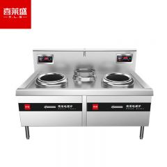 喜莱盛（XLS） 电磁灶商用电磁锅灶酒店学校食堂大功率电炒炉电磁灶台12KW双头单尾小炒炉工程款 XLS-XCL12SDDG2