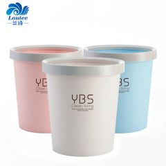 兰诗（LAUTEE） 纸篓圆形压圈垃圾桶大号客厅厨房办公垃圾篓XFS015 小号颜色随机