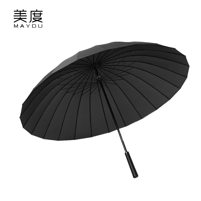 美度（MAYDU） M5003超大防风雨伞24骨男士商务长柄伞加大加固直杆伞黑色