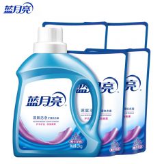 蓝月亮  洗衣液机洗手洗套装2kg瓶+1kg*4袋装 薰衣草香深层洁净 超值12斤