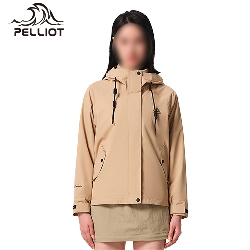 伯希和（Pelliot） 秋抓绒冲锋外套女三合一登山外套 12240112 黄卡其 L
