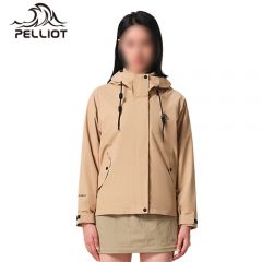 伯希和（Pelliot） 秋抓绒冲锋外套女三合一登山外套 12240112 黄卡其 M