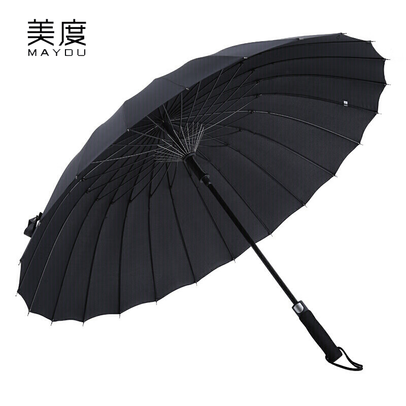 美度（MAYDU） M7003雨伞自动开24骨男士商务雨伞长柄伞加大加固双人伞晴雨伞雾霾蓝黑色