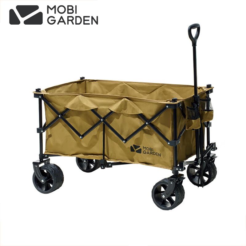 牧高笛（MOBIGARDEN） 露营车户外露营公园带娃可坐可躺190L大容量折叠营地推车云际S2橄榄黄（不含桌板）