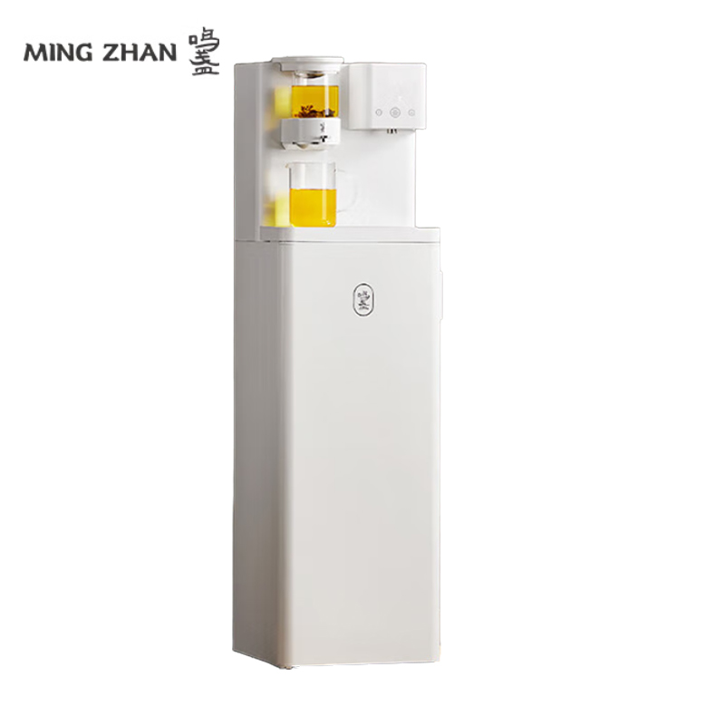 鸣盏 MZ909 智能茶吧机即热熟水茶吧机全自动调温饮水机下置水桶高端客厅一体柜 立式茶饮机