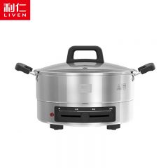 利仁（Liven） 电饼铛家庭用电煎锅304不锈钢0涂层电饼档32cm加大85mm加深三明治机早餐机DJG-J3285