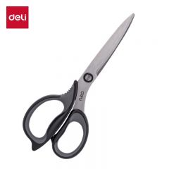 得力（deli） 77759 人机造型剪刀 黑色 175mm中号办公家用剪子办公剪刀家用裁缝剪美工剪手工剪裁纸剪纸刀