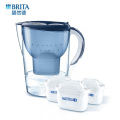 碧然德(BRITA) 滤水壶Marella蓝色3.5L1壶4芯套装 海洋系列过滤自来水净水器家用滤水壶净水壶配4只滤芯