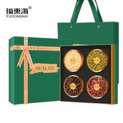 福东海 铁皮石斛西洋参片鹿茸羊肚菌四拼礼盒155克 山海臻品四拼礼盒滋补送父母长辈
