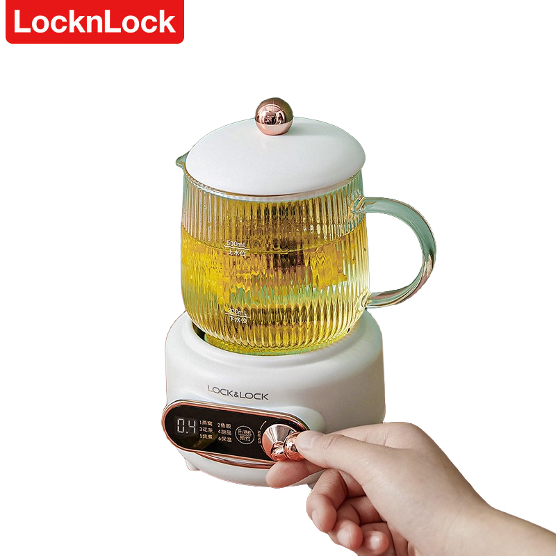 乐扣乐扣（LOCK&LOCK） 养生壶 迷你养生壶 养生杯电炖杯 办公室家用玻璃养生杯 多功能煮茶电炖杯 养生壶-0.5L-白色EJC325WHT