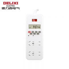 德力西电气 时控开关延长线插座 KG316TS-J-10A AC220V-时控开关插座 定时智能排插定时器 双五孔插座
