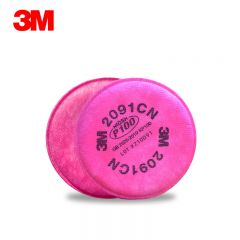 3M 防尘面具配件2091CN滤棉可过滤各类颗粒物电焊烟等 2片装
