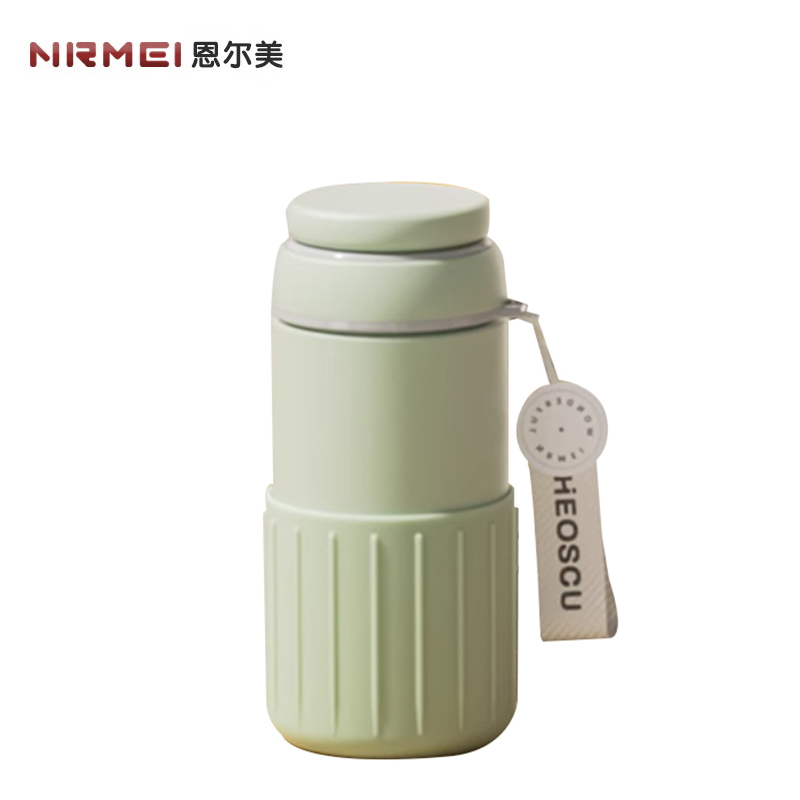 恩尔美（nRMEi）保温杯女高颜值316不锈钢茶水分离泡茶杯绿色香草保温杯400ML绿色G171-400-001