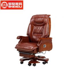 圣黎 办公椅老板椅牛皮电脑椅总裁经理椅家用可躺升降转椅