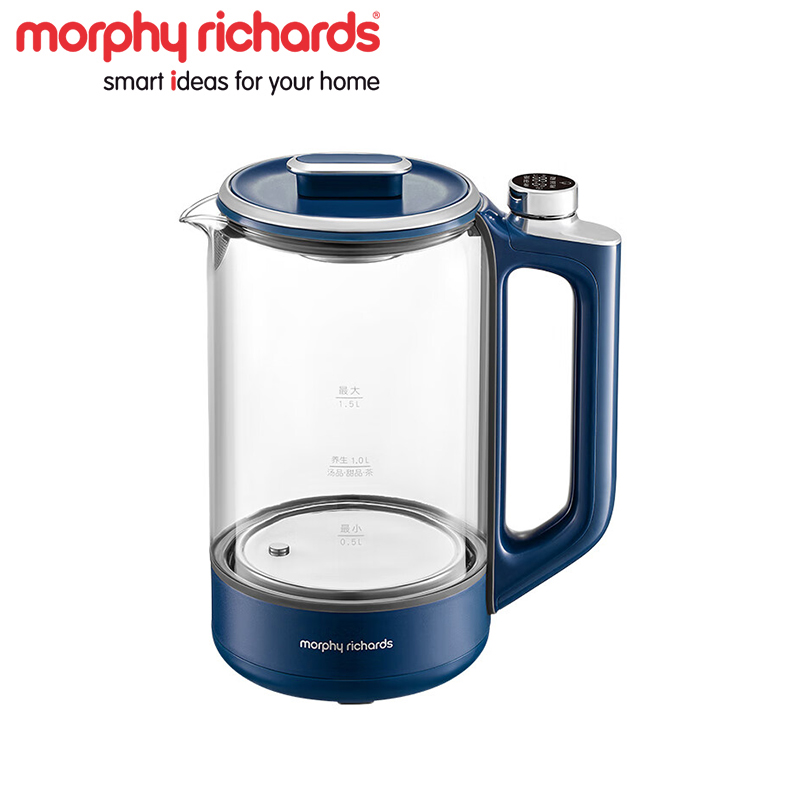 摩飞（Morphyrichards） 煮茶器烧水壶恒温调奶器 玻璃煮茶壶花茶壶多段变频1.5L大容量MR6089蓝一台