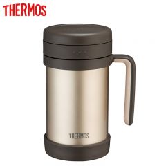 膳魔师（THERMOS）TCMF-501保温杯男女茶杯茶水分离办公室不锈钢水杯 金色 500ml