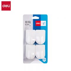 得力（deli） 19353挂钩 强力粘胶墙壁挂物无痕免打孔厨房卧浴室门后挂钩墙上粘钩