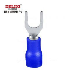 德力西电气 电气辅材 电料配件  SV2-4 叉形预绝缘端头 蓝 厚0.6mm  DHASV2M4UHB