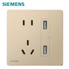 西门子（SIEMENS） 5UB31163NC03 荟绎10A二三极带3.1A双口USB插座五孔插座日曜金