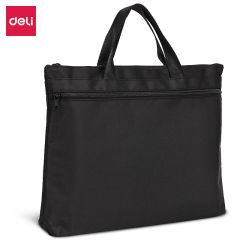 得力（deli） 5845 双层手提袋事务包文件袋/文件包底部加宽大容量电脑会议包便携资料公文包 P05845黑色
