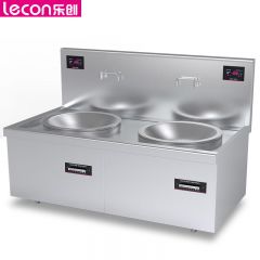 乐创（lecon） 商用电磁双头大锅灶 锅径1000 25KW*2大功率电磁灶 380V LC-J-A100D25