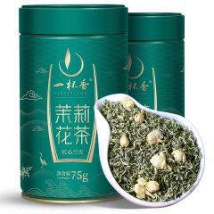 一杯香 茶叶茉莉花茶飘雪横县新茶散装送礼盒 匠心兰雪罐装150g（75g*2）