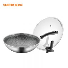 苏泊尔（SUPOR） CC30JA9炒锅不锈钢电磁炉燃气通用晶钻蜂巢炒菜锅家用