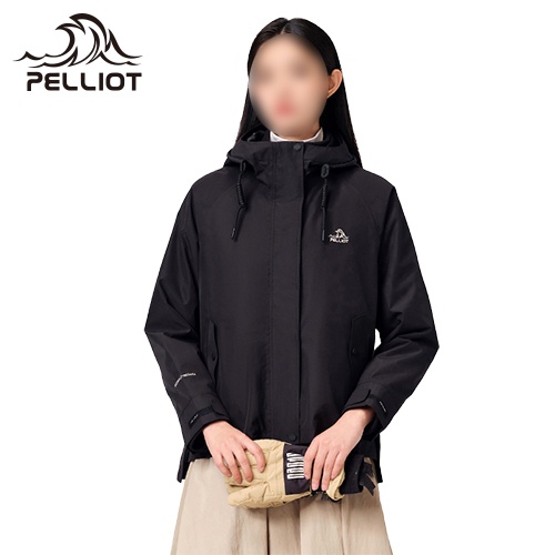 伯希和（Pelliot） 秋抓绒冲锋女三合一登山外套 12240112 曜石黑 XL