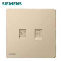 西门子（SIEMENS） 5UH31633NC03 荟绎一位电话 + 一位电脑插座CAT5E墙壁插座日曜金